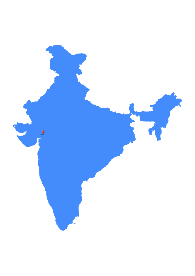 Map of India with a marked location showing Om Sai Packers and Movers' service region