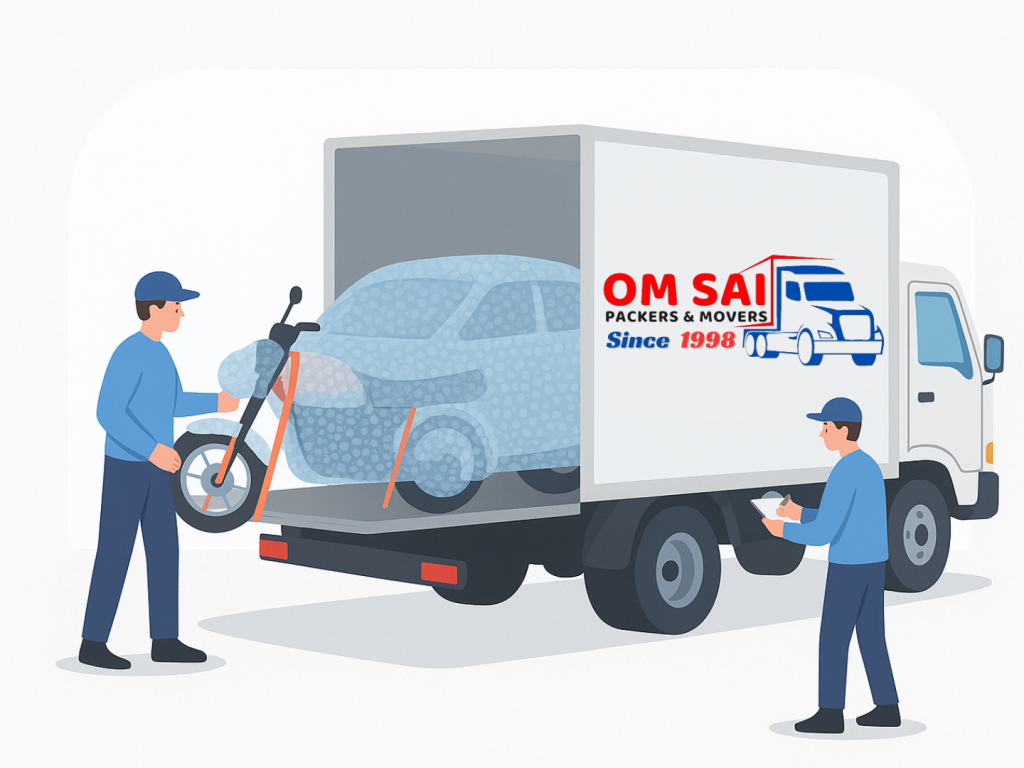 Vehicle transportation by packers and movers